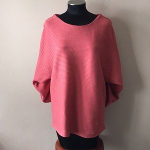 a.n.a textured pink coral knit sweater sz L